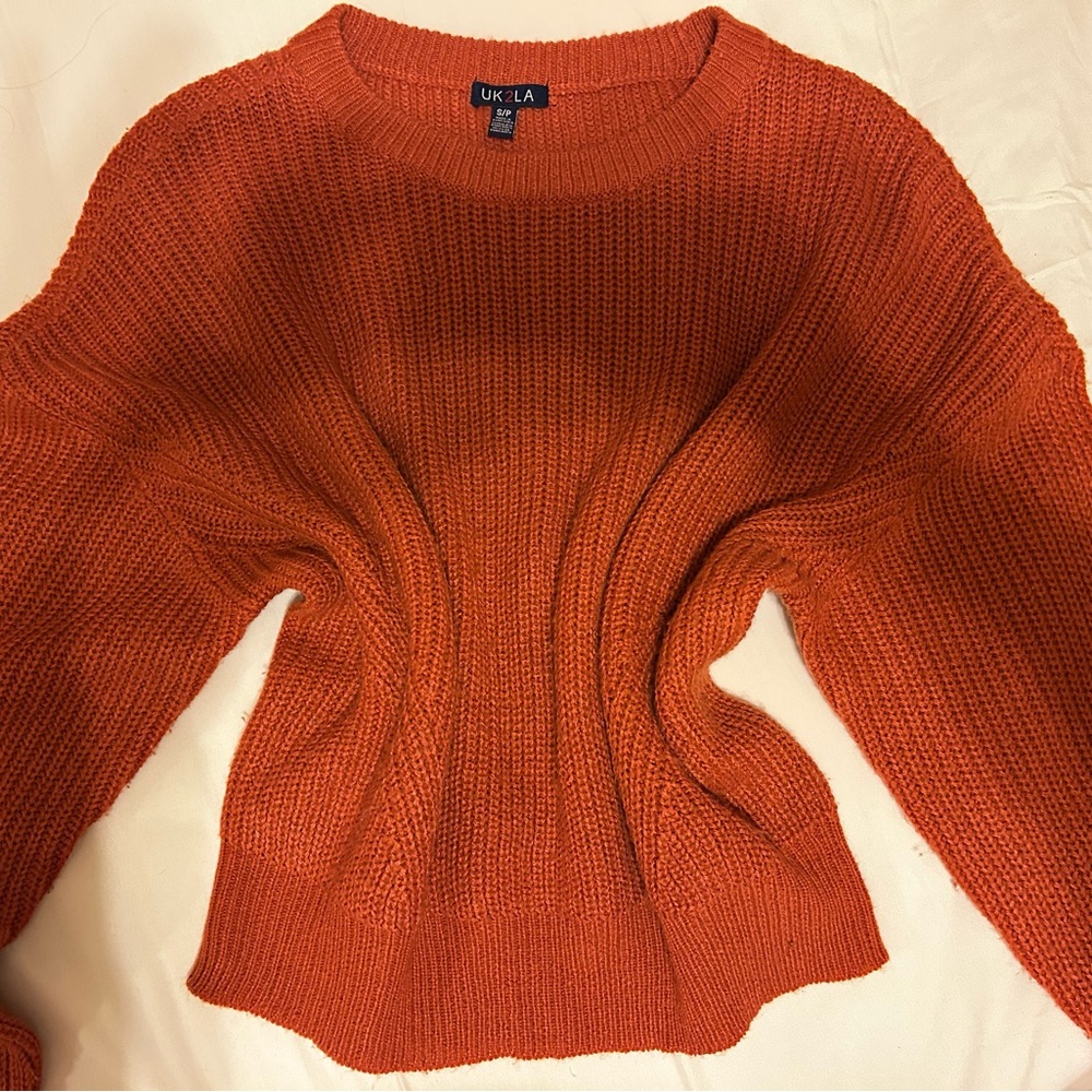 UK2LA Vibrant Orange Crew Neck Sweater